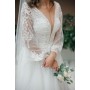 Свадебное платье в пол с кружевными рукавами S0489