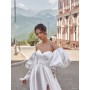 Атласное свадебное платье со шлейфом SV634 напрокат