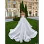 Атласное свадебное платье со шлейфом SV634 напрокат